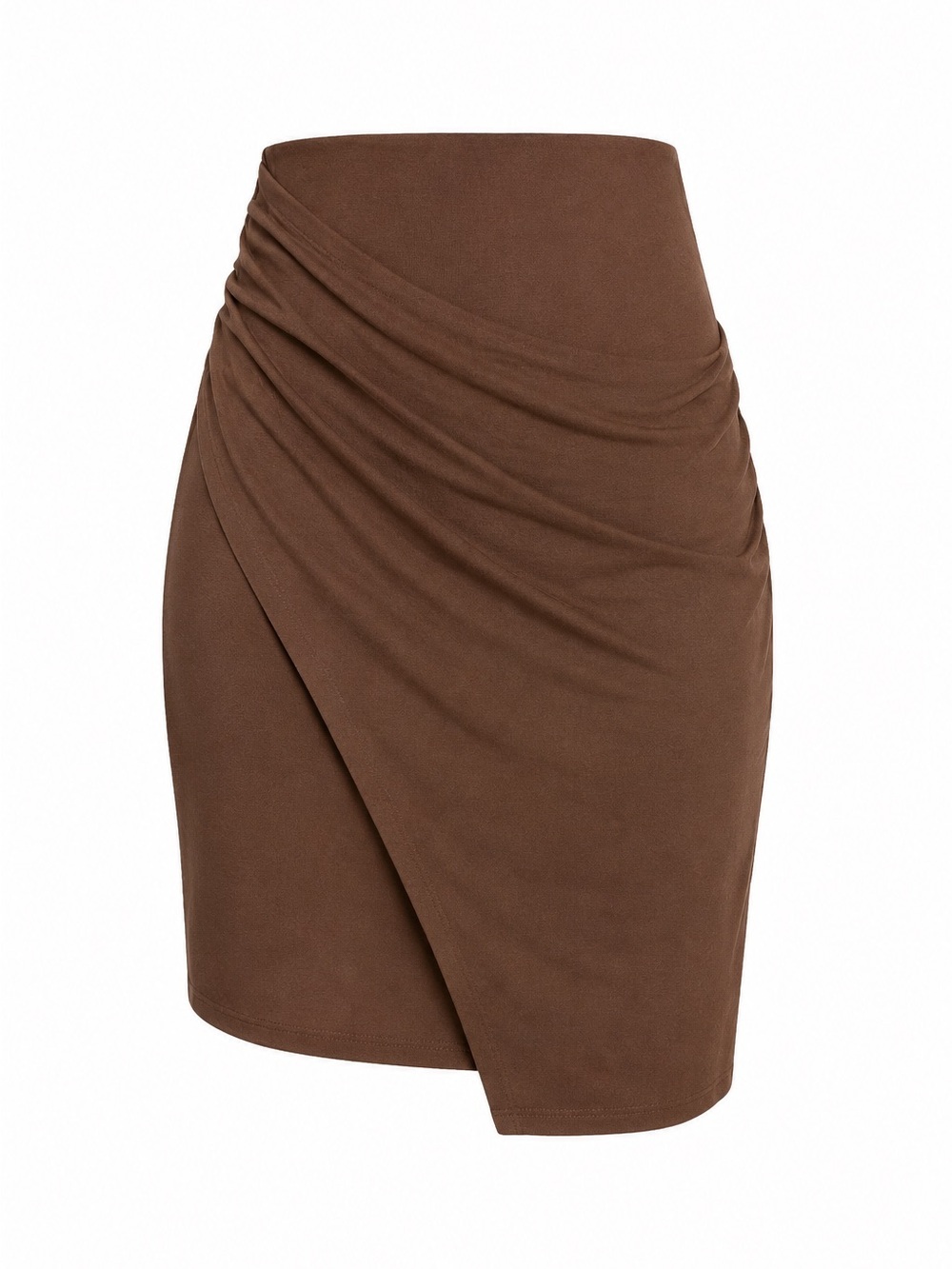 NWT Vince Chocolate Brown Gathered Side Knit Mini Skirt Size XS